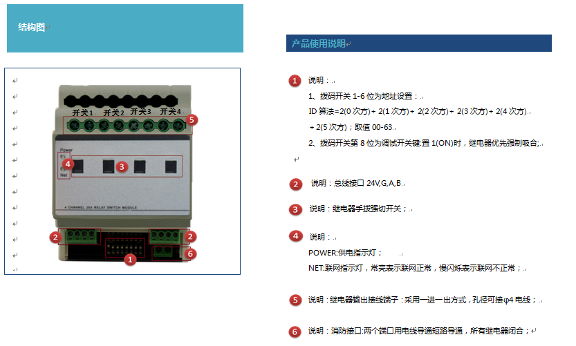 4路20A智能燈光開關(guān)控制模塊使用說明 4路20A智能燈光開關(guān)控制模塊使用說明