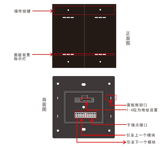智能照明控制面板接線圖