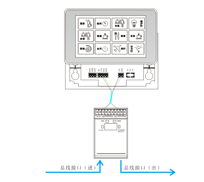 智能照明觸摸控制屏接線圖