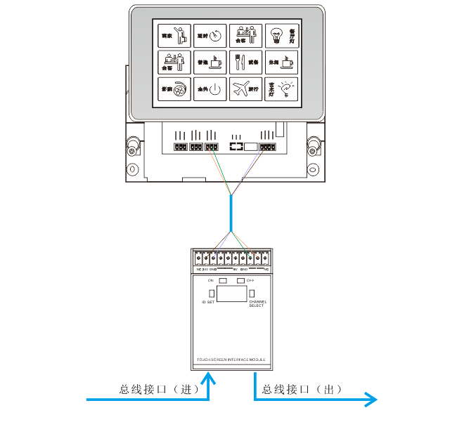 智能照明觸摸控制屏接線圖