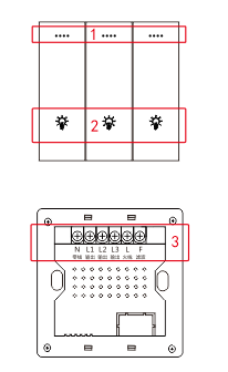 PLC三鍵控制面板（帶繼電器）結(jié)構(gòu)圖