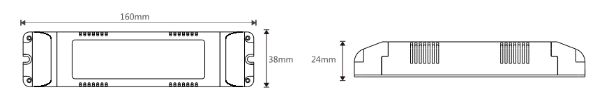 PLC0-10V雙色溫調(diào)光/開關(guān)控制器尺寸圖