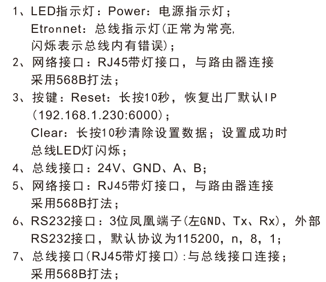 智能照明網關主機結構說明